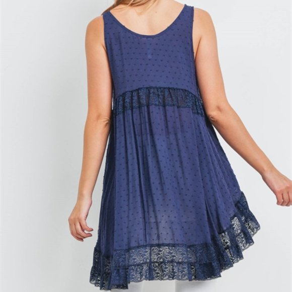 Navy Detailed boho tunic top - Picture 6 of 13